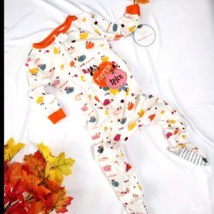 1-Piece Pumpkin Spice Snug Fit Cotton Footie PJs
